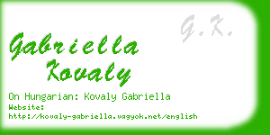 gabriella kovaly business card